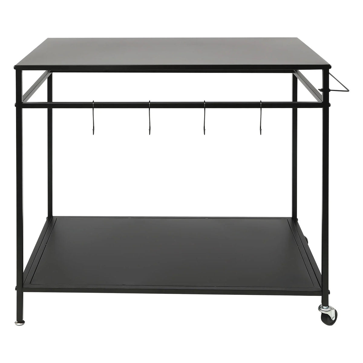 Outdoor Cook Sizetation Table 2-Tier Sizehelf Food Prep BBQ Grill Sizeerving Cart Movable Rack