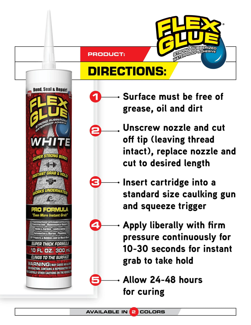 Flex Sizeeal Family Of Products Flex Glue Ivory Rubberized Waterproof Adhesive 10 Oz