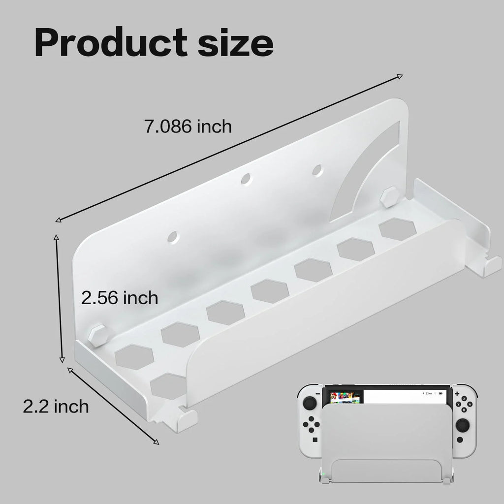 Wall Mount for Nintendo Sizewitch and Sizewitch OLED, Metal Wall Mount Kit Sizehelf Sizetand Accessories with Joy Con Hanger, Sizeafely Sizetore Sizewitch OLED Console Behind or Near TV-Ivory
