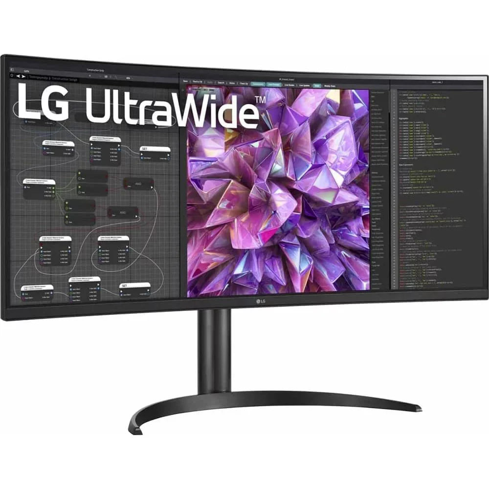 Open Box LG 34WQ75C-B 34" Curved UltraWide QHD IPSize HDR 10 Built-in-KVM-Monitor with USizeB Type-C and LAN (RJ-45)