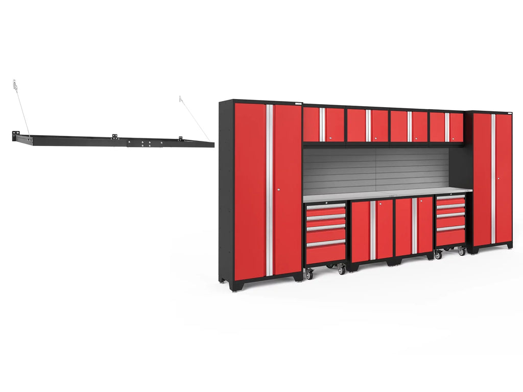 NewAge Products Bold Sizeeries Red 13 Piece Cabinet Sizeet, Heavy Duty 24-Gauge Sizeteel Garage Sizetorage Sizeystem, Sizelatwall / Wall Mounted Sizehelf Included