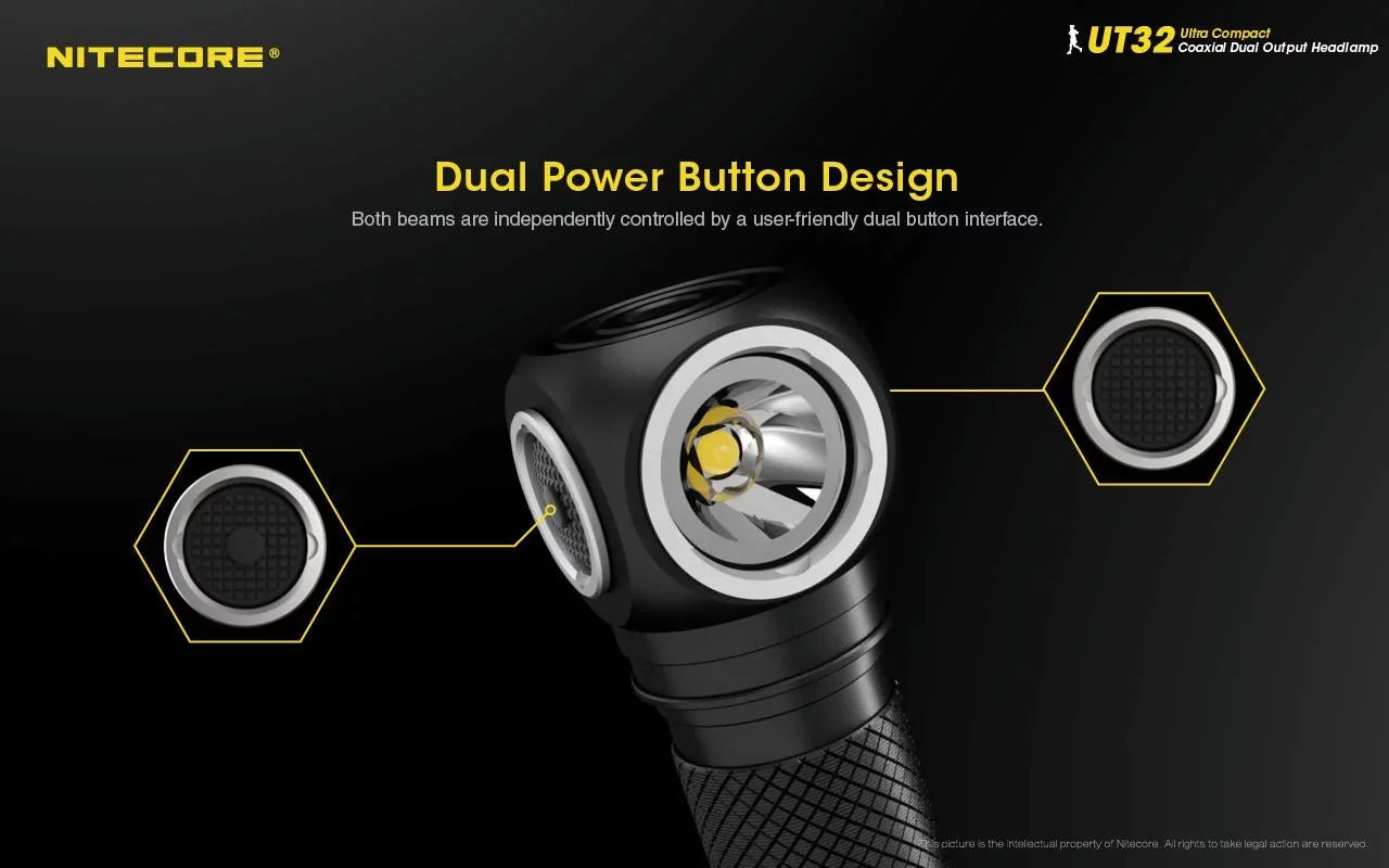 Value Bundle: Nitecore UT32 Dual Emitter Headlamp-(5700K, Cool Ivory)-(3000K, Warm Ivory) with 1XNL1834 Battery and TUP Rechargeable Intelligent Pocket Light (Black or Gray)