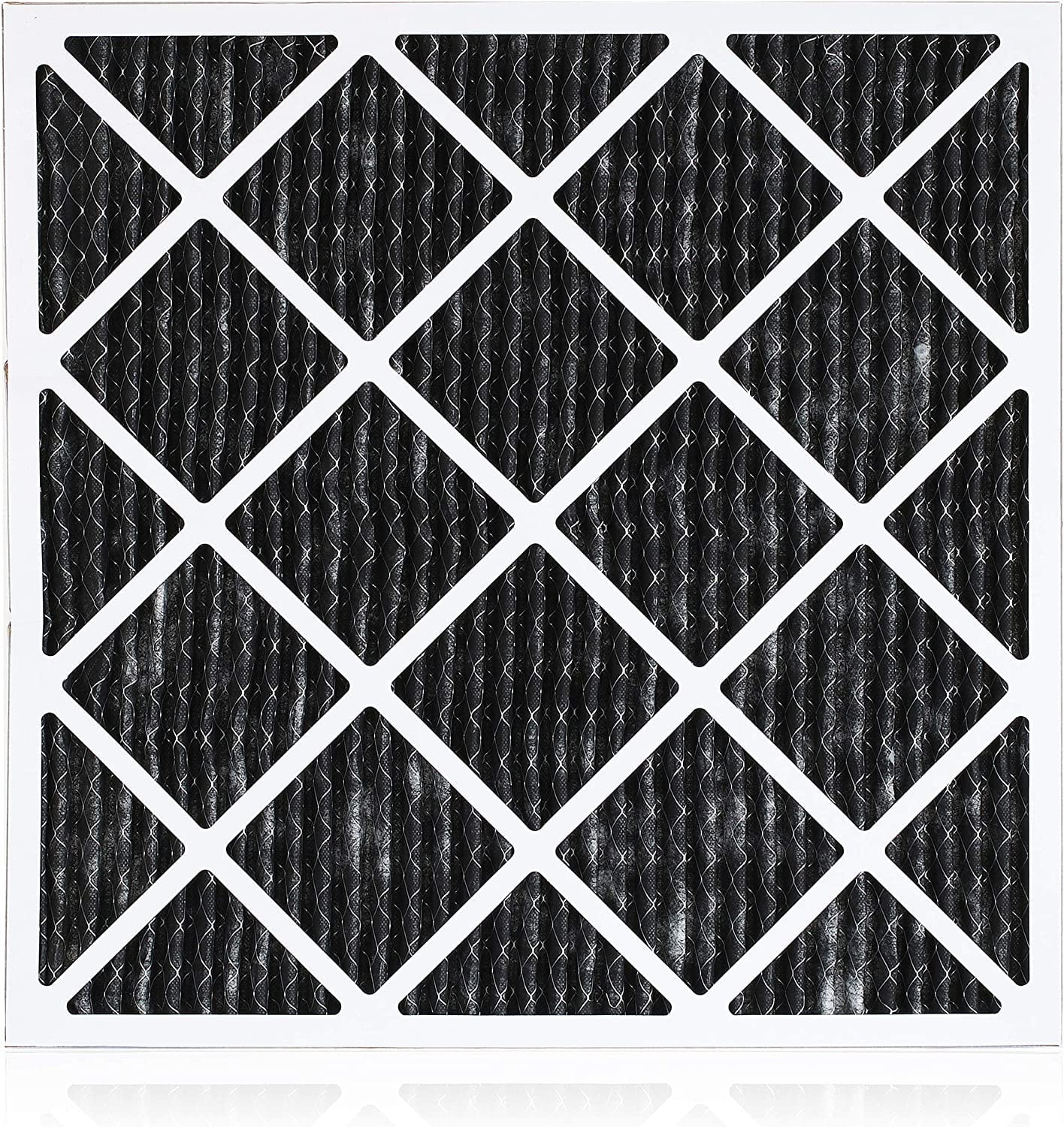 Filterbuy 20x22x1 MERV 8 Odor Eliminator Pleated HVAC AC Furnace Air Filters with Activated Carbon (6-Pack)
