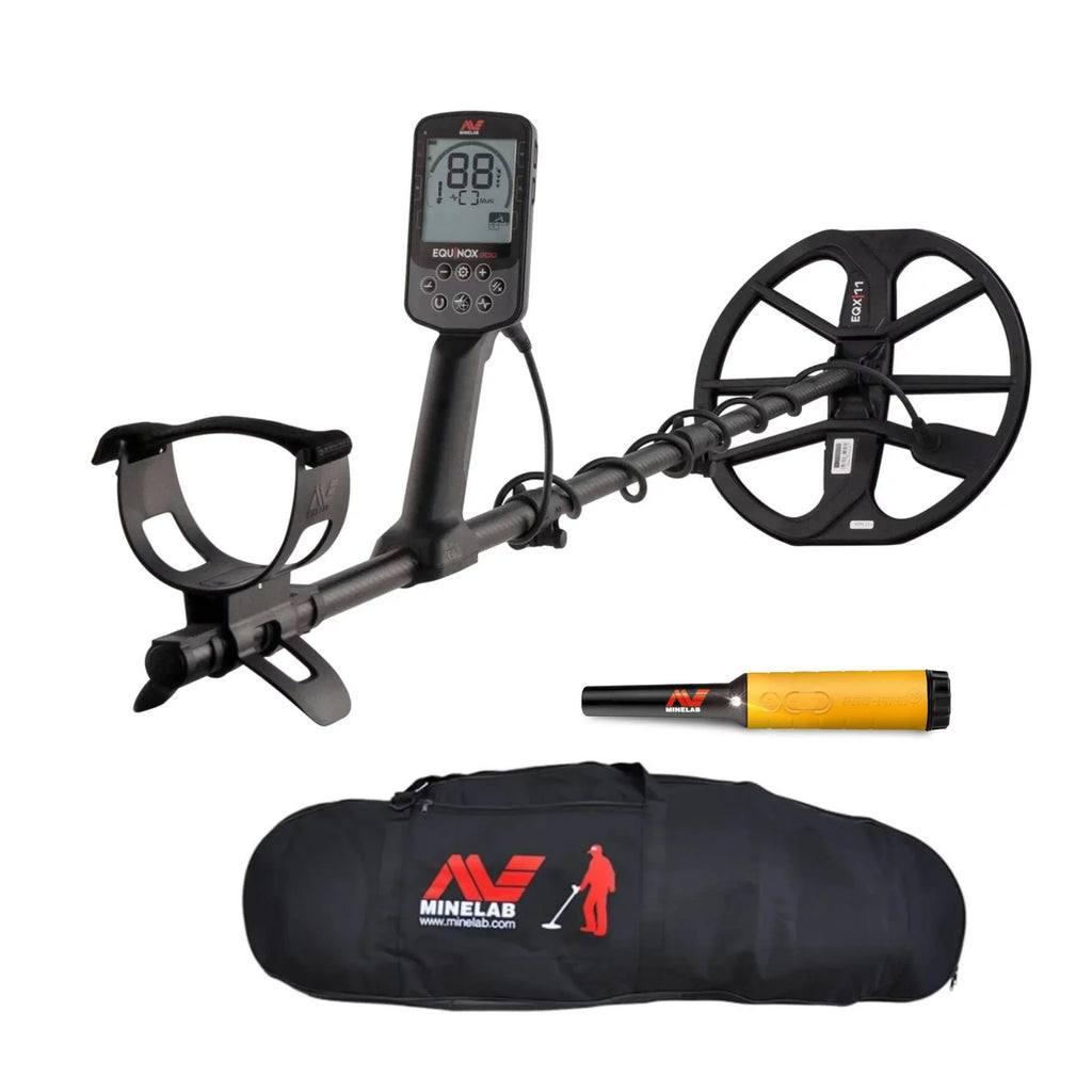 Minelab Equinox 900 Waterproof Metal Detector with Case and Pinpointer (Yellow)