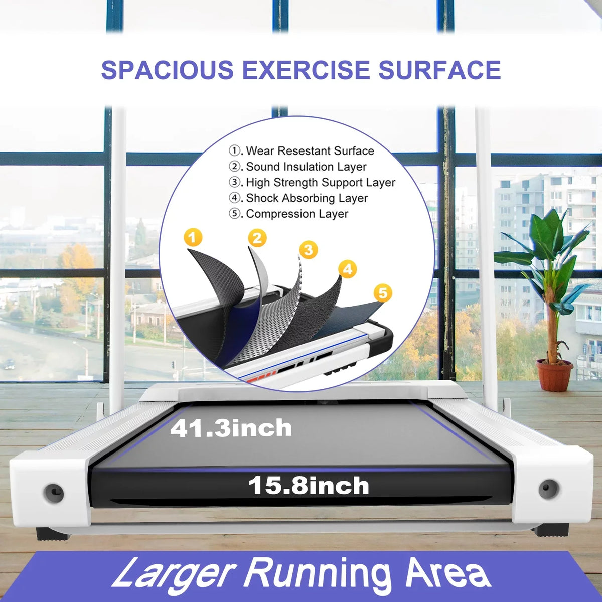 ikayaa FYC 2 in 1 Under Desk Treadmill - 2.5 HP Folding Treadmill for Home, Installation-Free Foldable Treadmill Compact Electric Running Machine, Remote Control & LED Display Walking Running Joggi