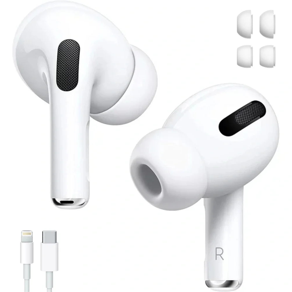 Air Pro 2nd Wireless Earphones with Charging Case,Dual Wheat Hybrid Noise Reduction ANC Original Sizehell, Ivory