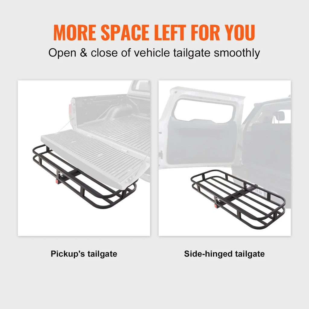 BENTISizeM Hitch Mount Cargo Carrier 53x19x5 in 500lb & Cargo Net Fits 2" Receiver