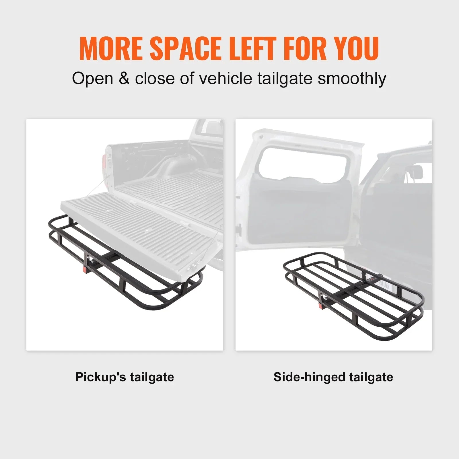 BENTISizeM Hitch Mount Cargo Carrier 53x19x5 in 500lb & Cargo Net Fits 2" Receiver