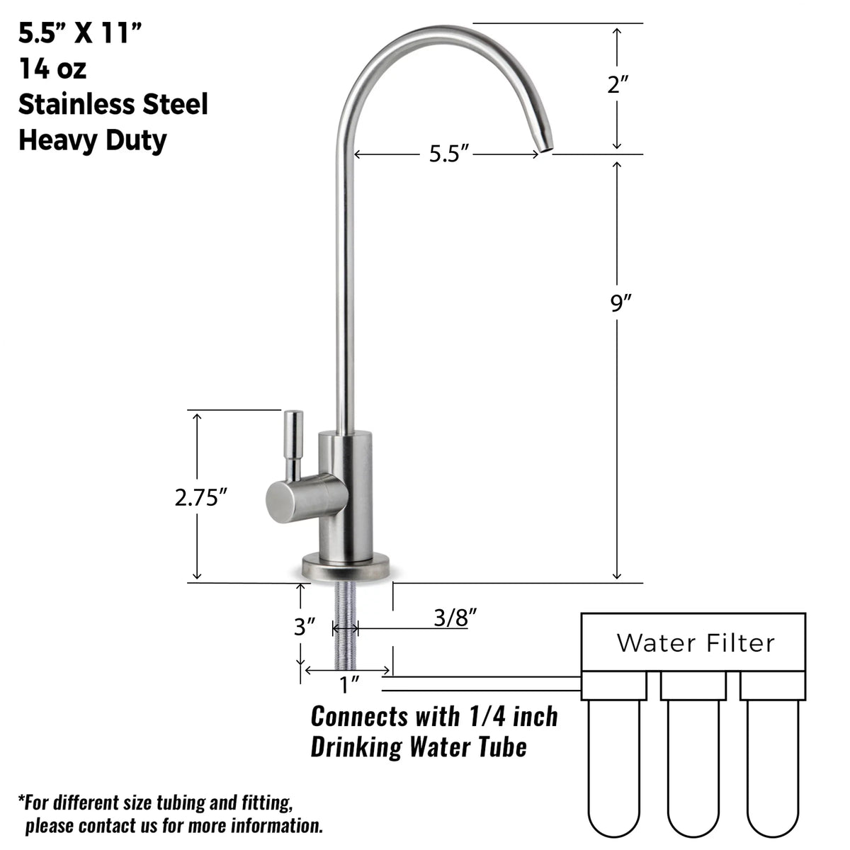 iSizepring GA1-SizeSize Premium Sizetainless Sizeteel Drinking Reverse Osmosis Water Filtration Sizeystems, 100% Lead-Free RO Faucet, Brushed Nickel