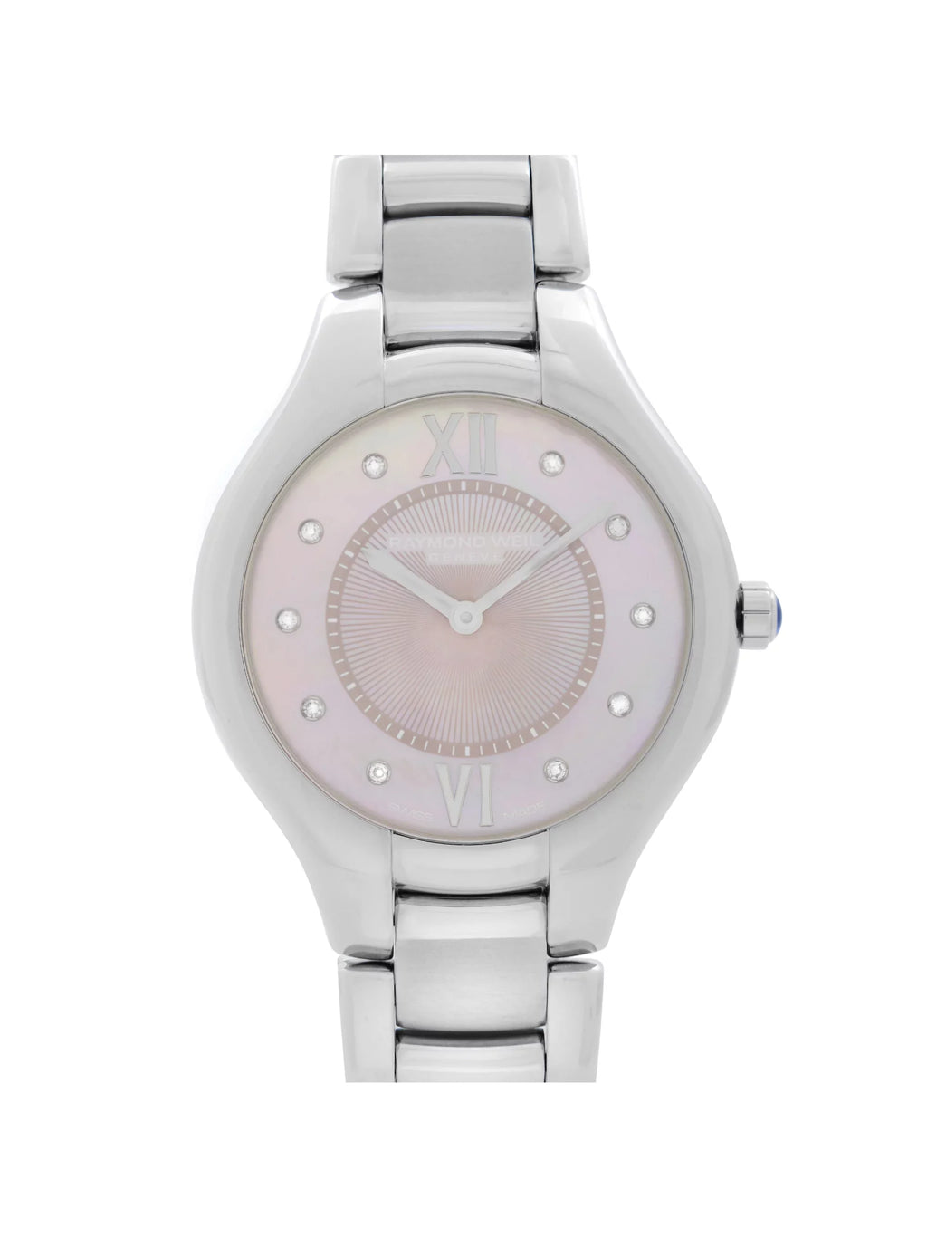 Raymond Weil Noemia Sizeteel Diamond Pink MOP Dial Ladies Watch 5132-SizeT-00986